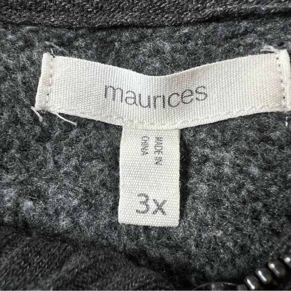 Maurices Willowsoft Collared Striped Gray White 1/4 Zip Sweater Sweatshirt SZ 3X - Picture 9 of 15